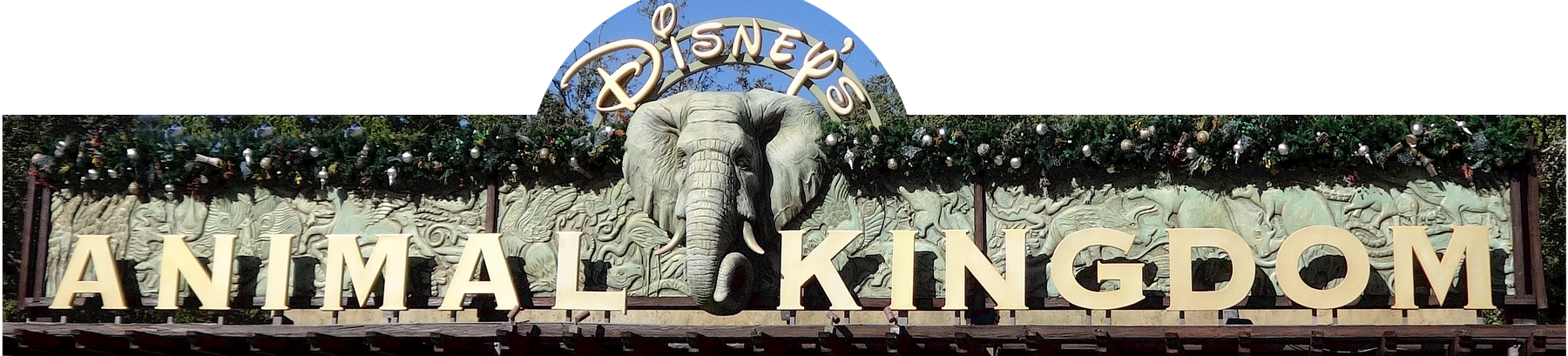 Animal Kingdom Entrance Sign - Disney World, Disney's Animal Kingdom Clipart (1800x409), Png Download
