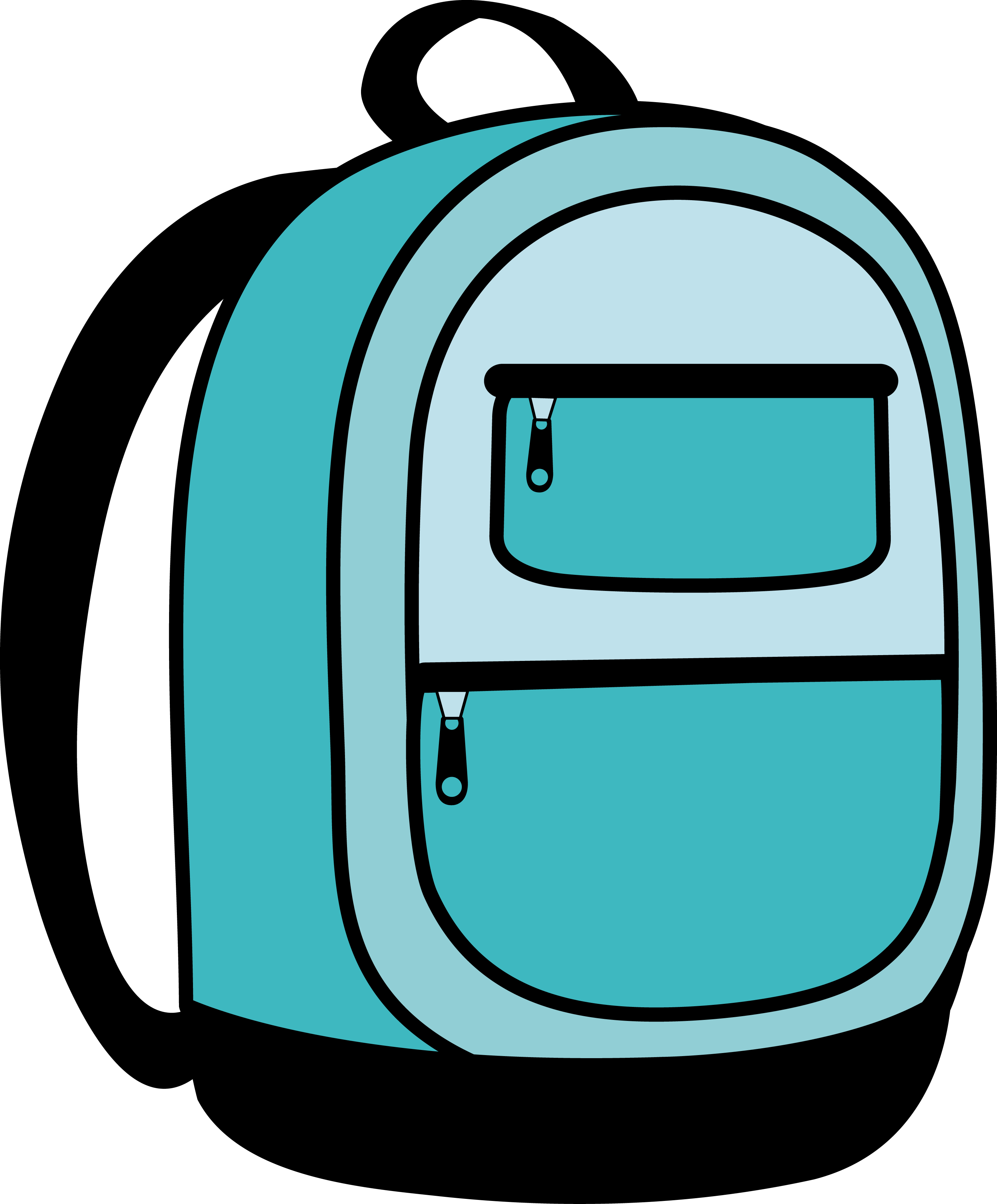 School Vector Transparent Download Techflourish Collections - Teal Backpack Clipart - Png Download (2919x3525), Png Download