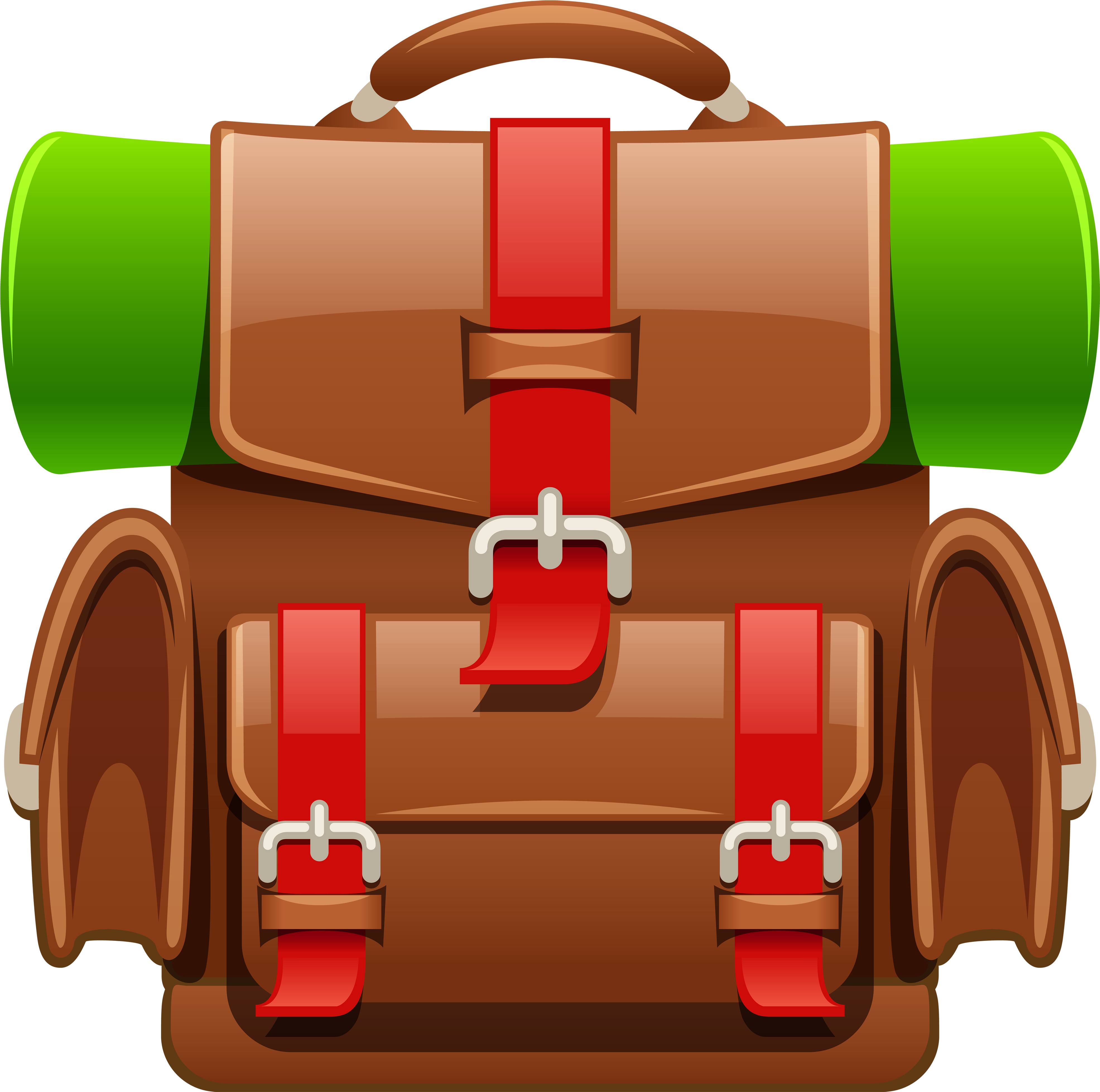 Brown Tourist Backpack Png Clipart Image - Backpack Clip Art Png Transparent Png (4028x4000), Png Download