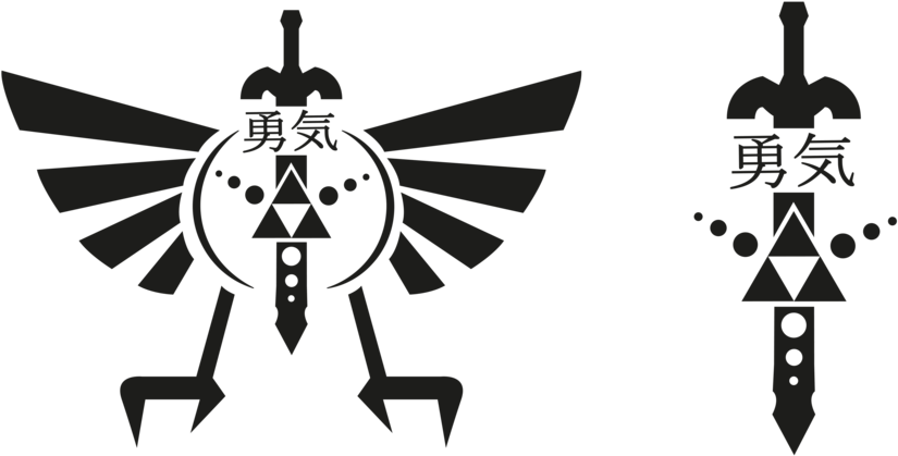 Triforce And Master Sword By Dassutran - Legend Of Zelda Triforce Symbol Clipart (900x450), Png Download