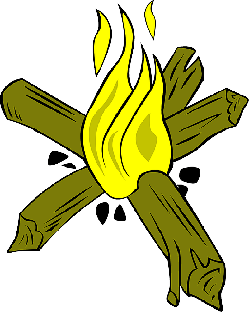 Star, Fire, Cartoon, Cooking, Camp, Campfires, Cranes - Star Fire For Camping Clipart (800x1003), Png Download