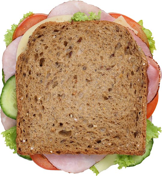 Sandwich - Sandwich From Top Png Clipart (539x584), Png Download