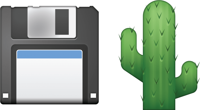 Free Png Download Emoji Cactus Png Images Background - Floppy Disk Emoji Png Clipart (850x469), Png Download