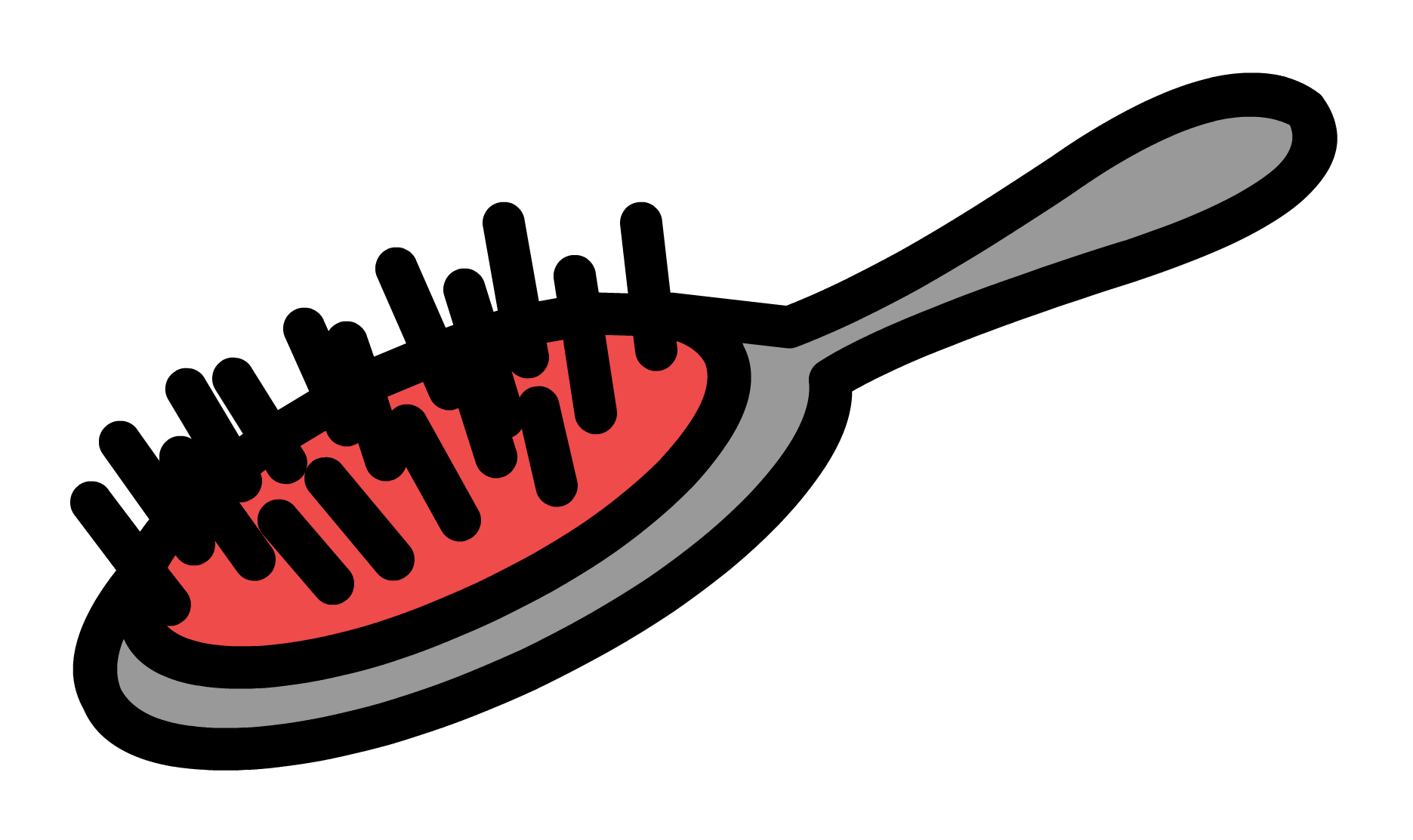 Hairbrush Pin - Cartoon Hair Brush Png Clipart (1871x1113), Png Download