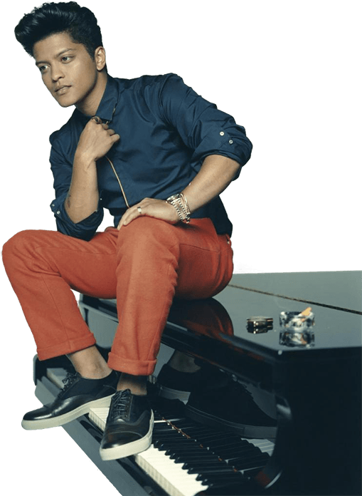 Piano Bruno Mars - Bruno Mars Body Photoshoot Clipart (630x800), Png Download