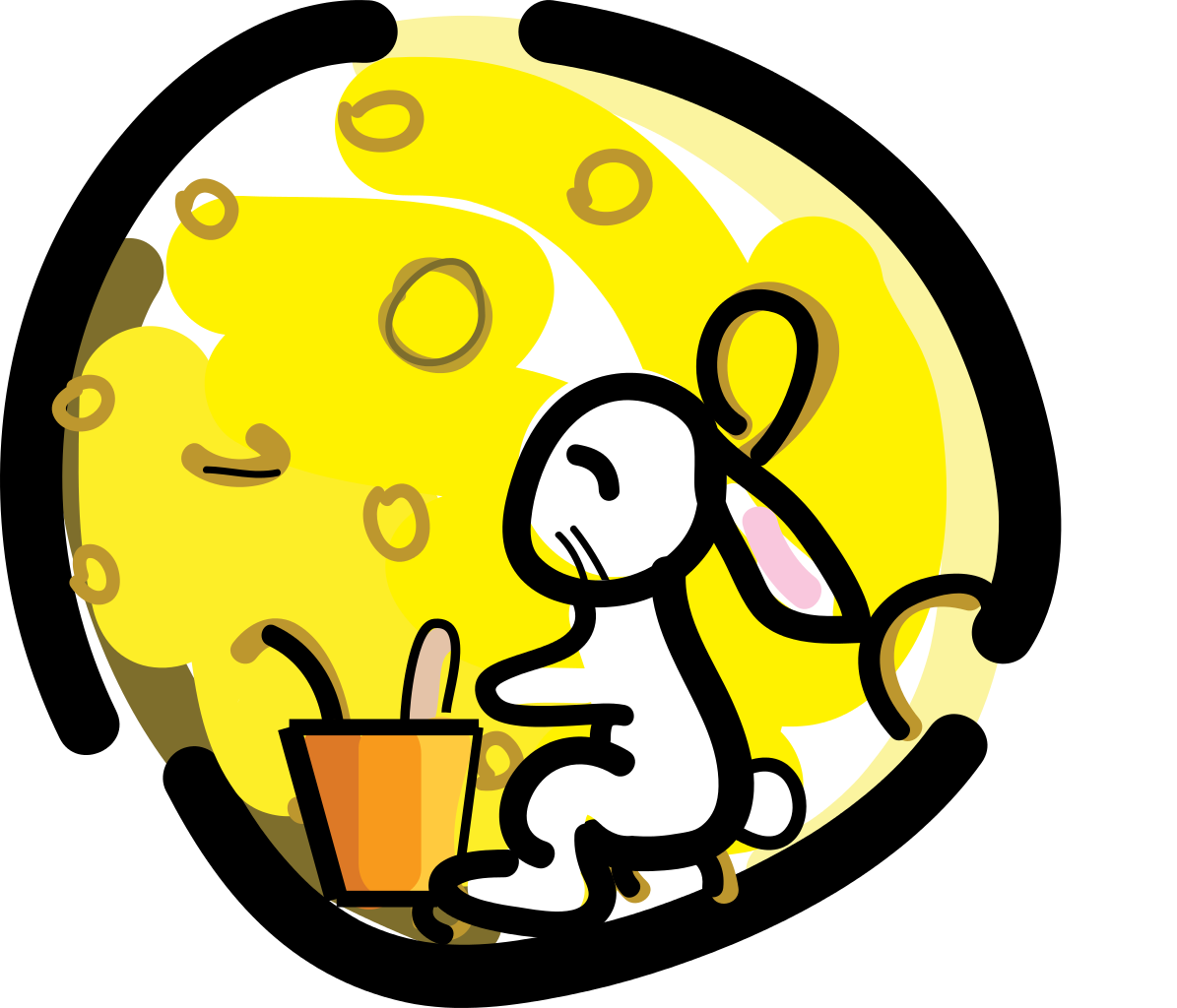 File - Rabbits - Svg - Moon Festival Clip Art - Png Download (1195x1024), Png Download