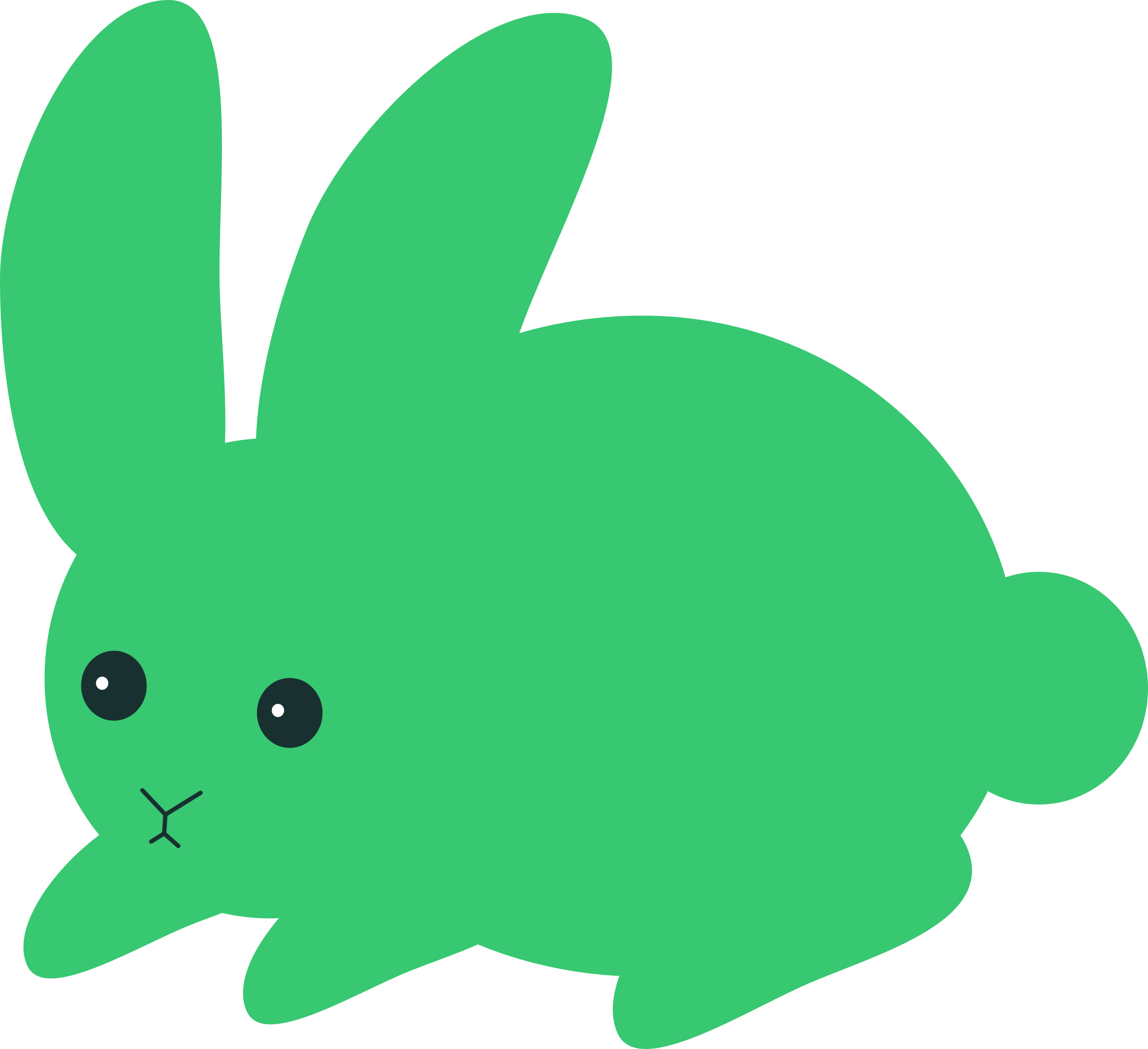 Big Image - Green Bunny Clipart - Png Download (2400x2194), Png Download