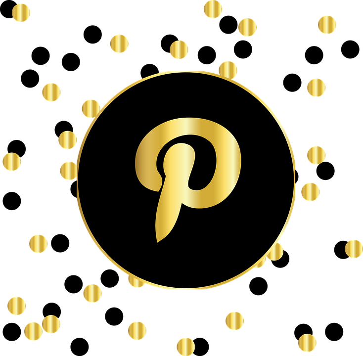 Pinterest, Social Media, Icons, Website, Symbol, Circle - Black And Gold Instagram Icon Clipart (734x720), Png Download