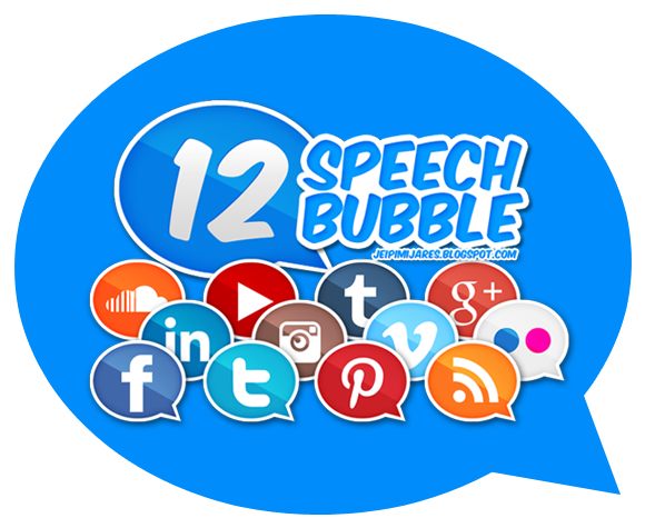 Speech Bubble Styled Social Media Icons - Social Media In Speech Bubble Clipart (640x480), Png Download