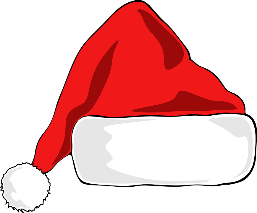 Topi Santa Claus Png - Kerstmuts Cartoon Clipart (869x720), Png Download