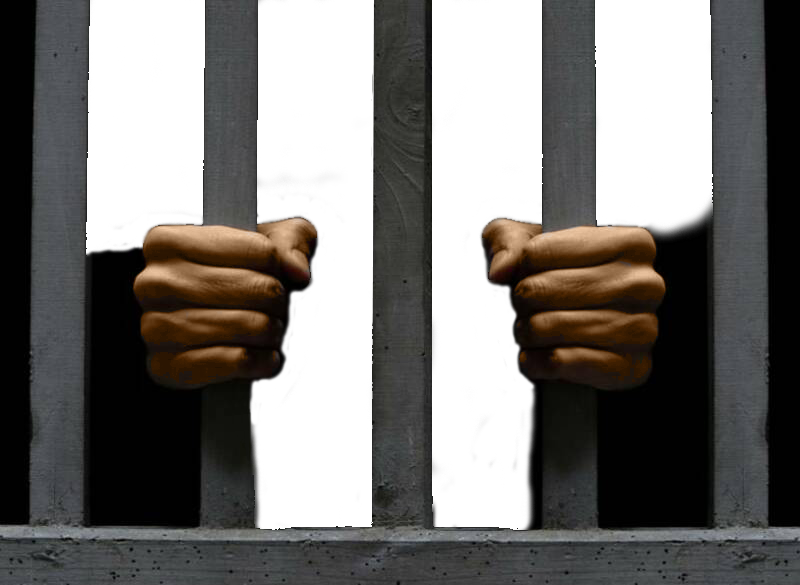 Prison Bars Transparent Background - Jail Bars Black Hands Clipart (800x585), Png Download