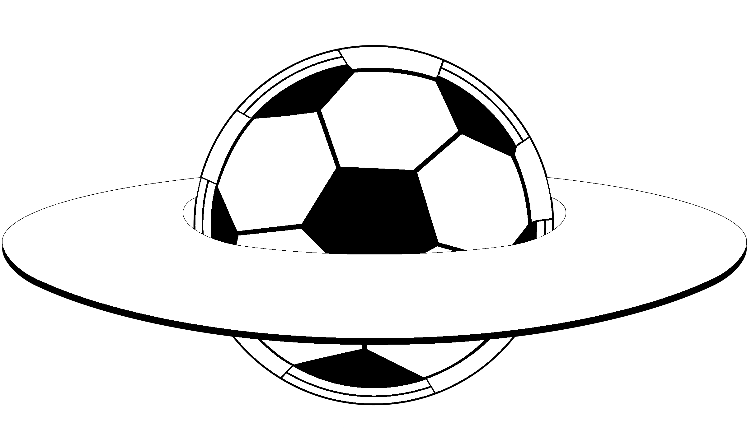 Saturn Logo Black And White Clipart (2400x1434), Png Download