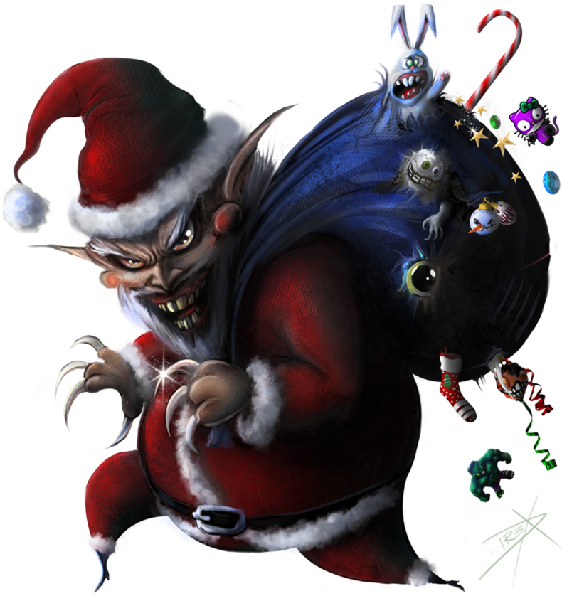 Santa Claws By D3rx-d35l3cj - Evil Santa Claus Png Clipart (800x848), Png Download