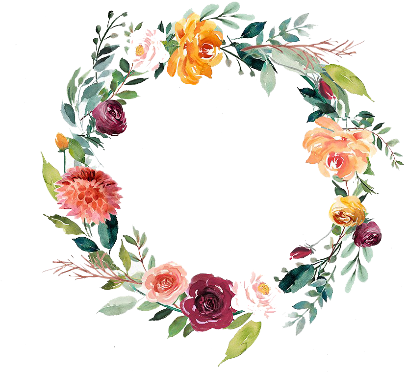 Free Foliage And Branch Png - Watercolor Flowers Png Frame Clipart (859x775), Png Download