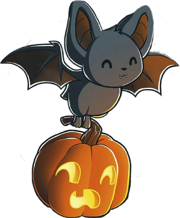 Kawaii Pumpkin Png - Halloween Kawaii Bat Clipart (587x712), Png Download