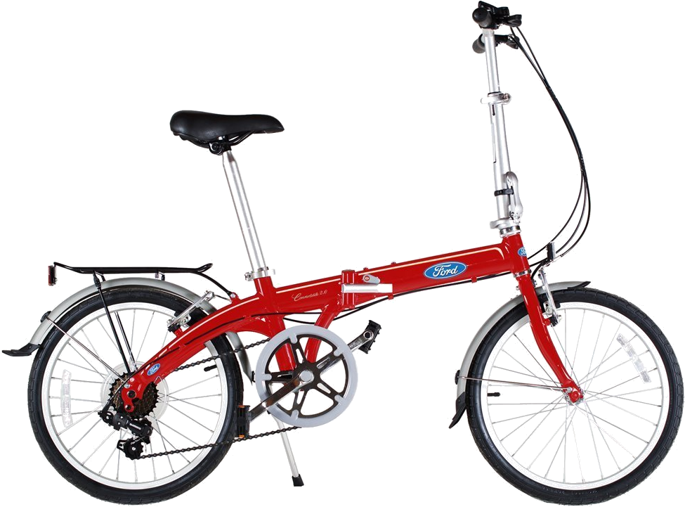 Ford By Dahon Convertible Folding Bike - Dahon Folding Bike Red Clipart (1000x747), Png Download