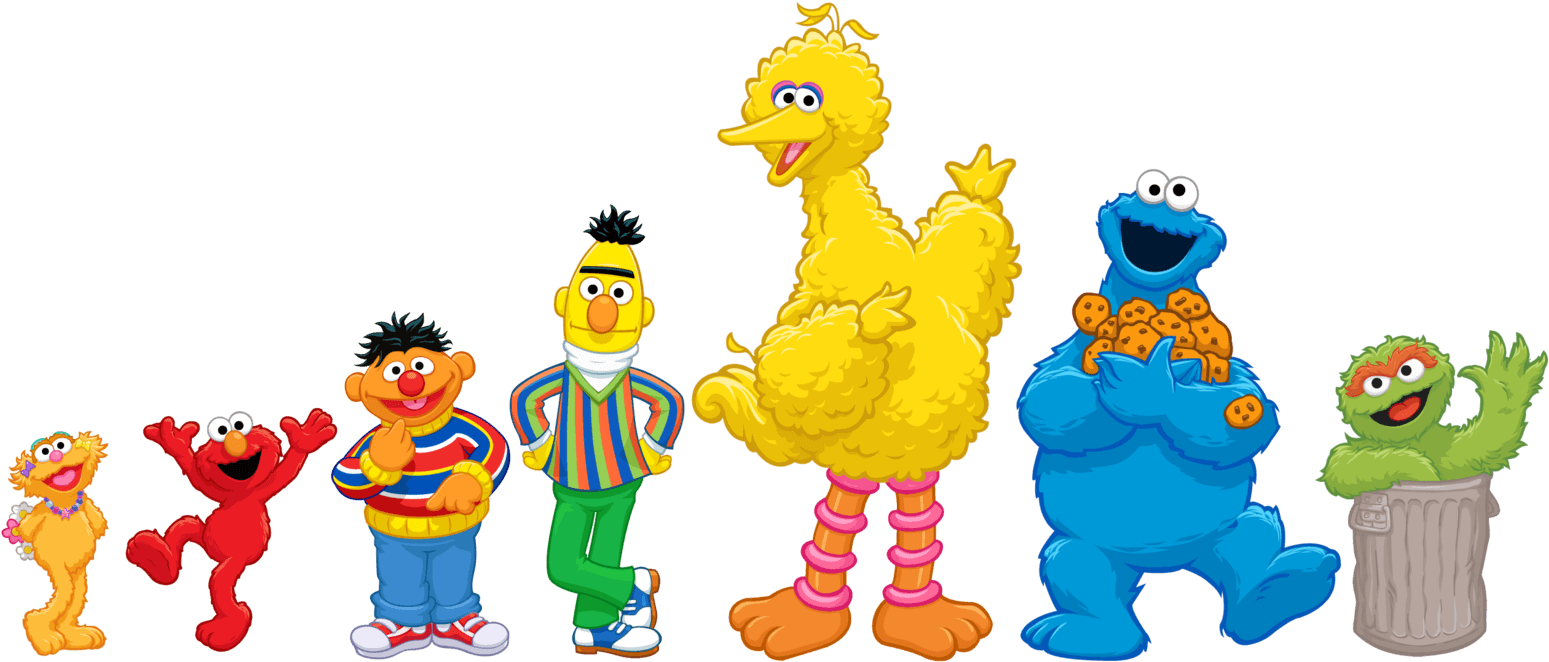Big Bird Elmo Sesame Street Characters Clip Art - Sesame Street Clipart Png Transparent Png (1549x662), Png Download