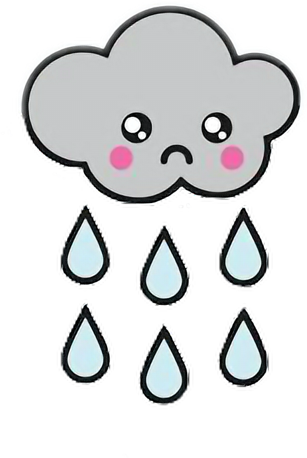 Clipart Rain Kawaii - Png Download (604x900), Png Download