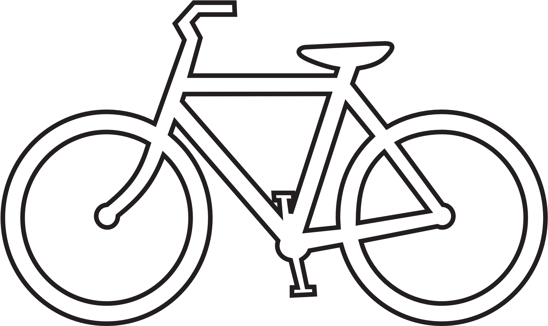 Bicycle Images Black And White Clipart (1969x1478), Png Download