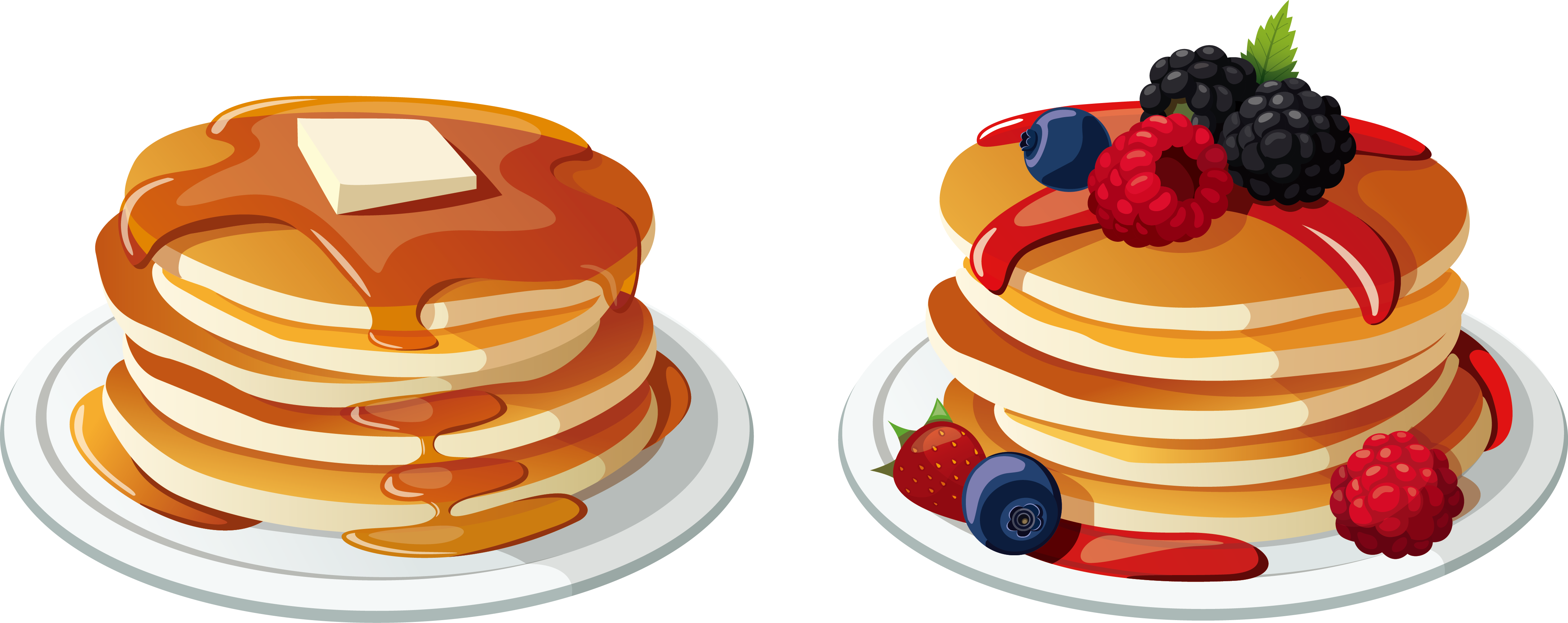 Clipart Food Bacon - Pancake Breakfast Clipart Png Transparent Png (4354x1729), Png Download