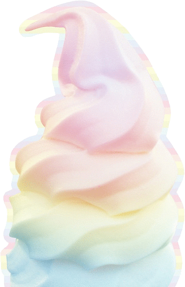 Cute Rainbow Kawaii Png Transparent Cutee Niggahoe - Soft Serve Ice Creams Clipart (500x627), Png Download