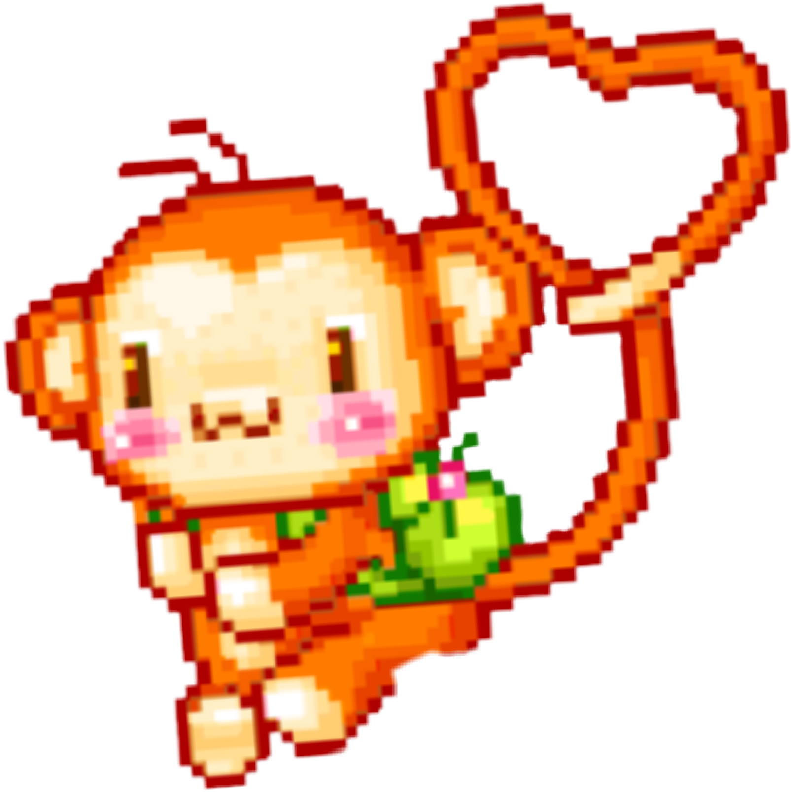 Monkey Pixel Pixelart Cute Kawaii Ape Png Kawaii Summer Clipart (1605x1606), Png Download