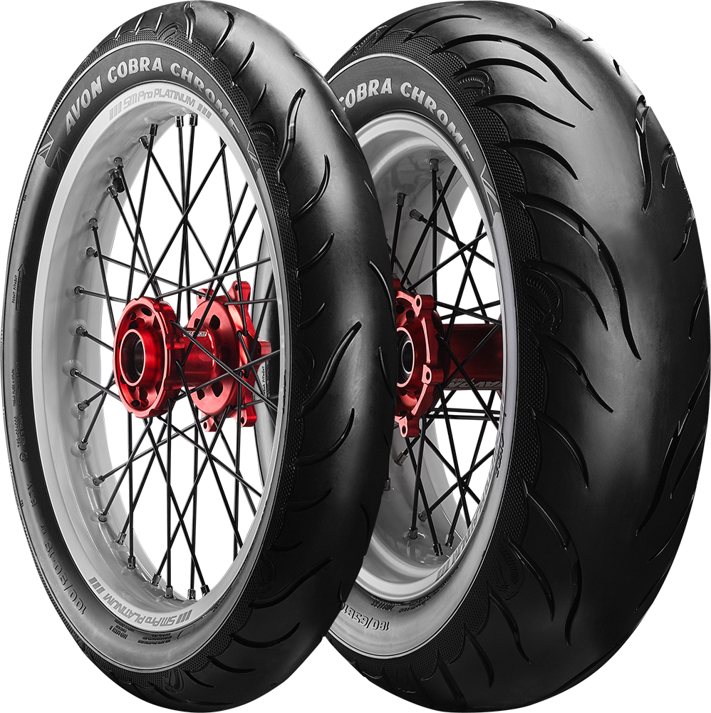 Motorcycle Tyres - Avon Cobra Chrome Tires Clipart (998x1000), Png Download