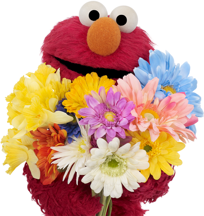 Elmoverified Account - Elmo With Flowers Clipart (700x726), Png Download