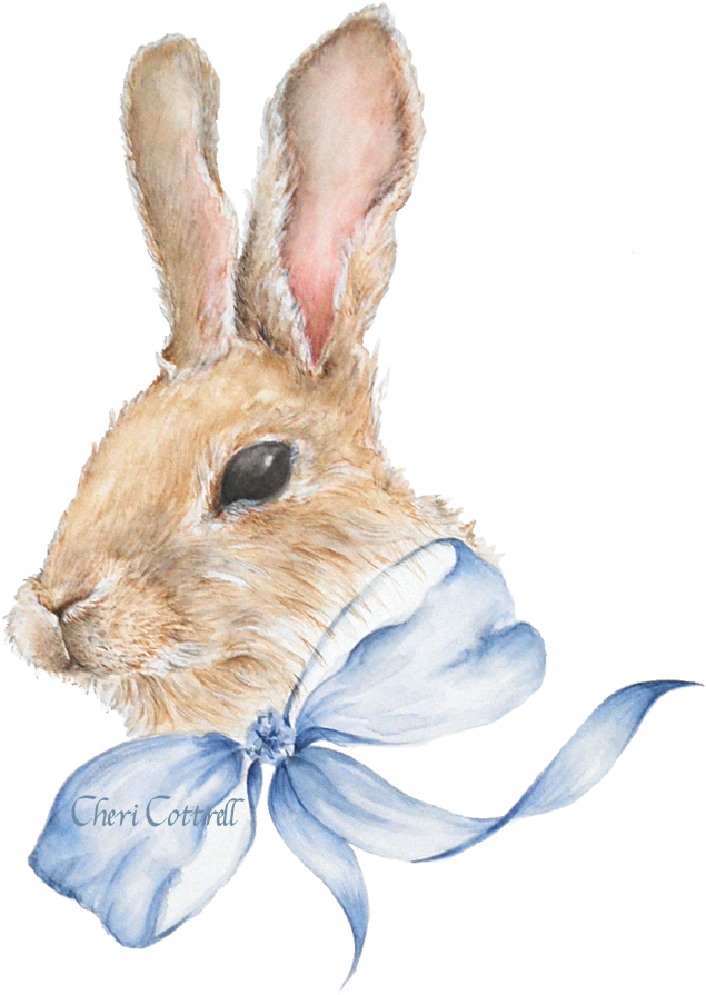 Happy Easter Cheri Cottrell - Watercolor Easter Bunny Png Clipart (700x945), Png Download
