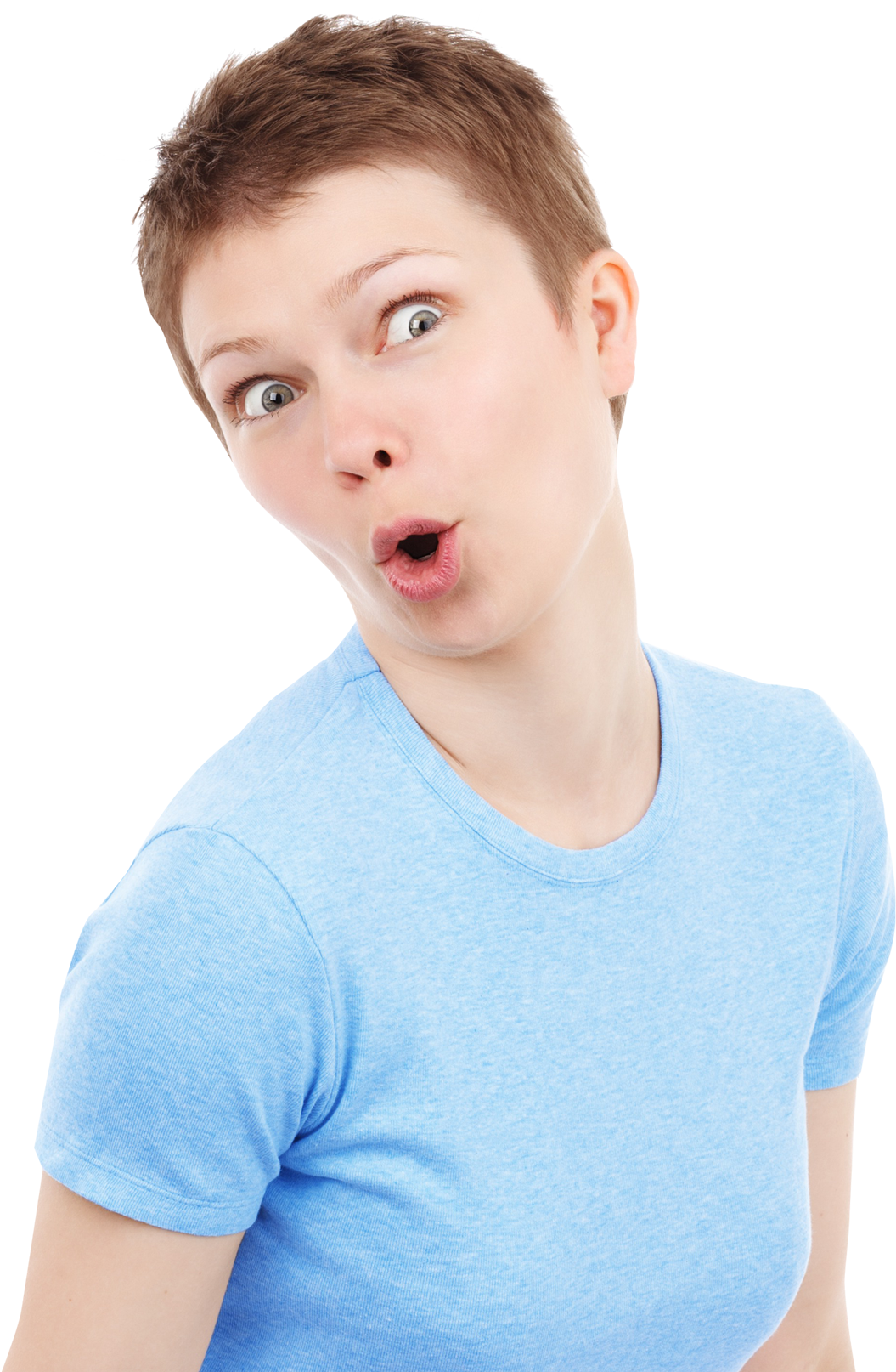 Download Funny Portrait Of Cute Surprised Woman Png - People Amazed Clipart (500x690), Png Download