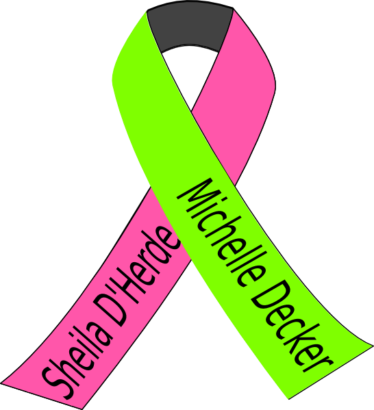 Breast Cancer And Lymphoma Ribbons Clipart (546x599), Png Download