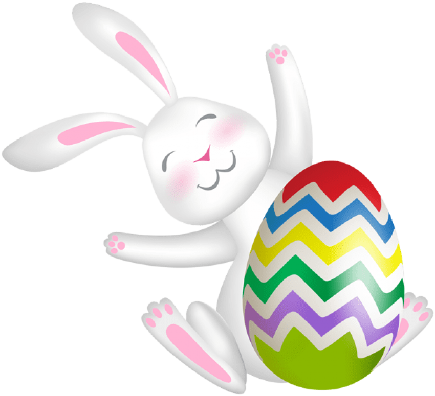 Download Easter Bunny With Egg Png Images Background - Domestic Rabbit Clipart (850x775), Png Download