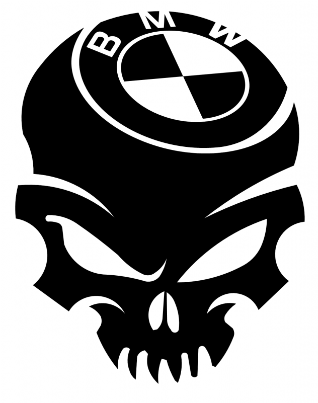 Stickers Skull Bmw - Bmw Skull Logo Clipart (800x800), Png Download