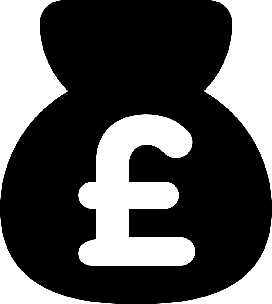 Money Sign Icon Png - Money Bag With Pound Sign Clipart (876x981), Png Download