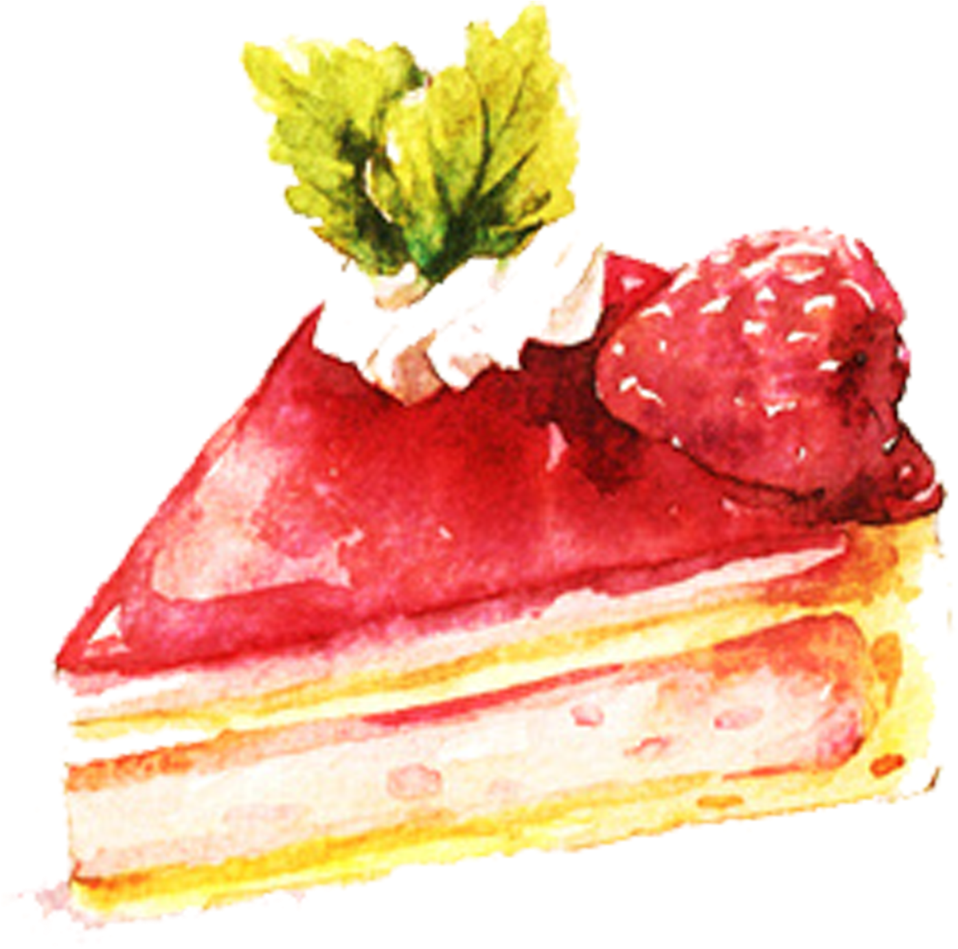 Watercolor Clipart Pie - Watercolor Painting Food - Png Download (1890x1429), Png Download