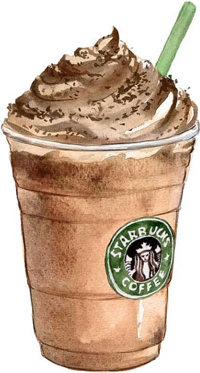 Drawn Starbucks Cold Coffee - Starbucks Frappuccino Drawing Clipart (700x829), Png Download