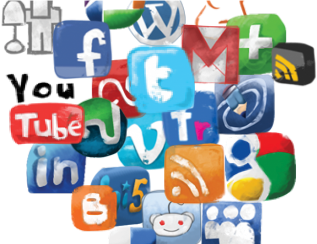 Social Media Icons Clipart New Media - Clipart Social Media Png Transparent Png (640x480), Png Download