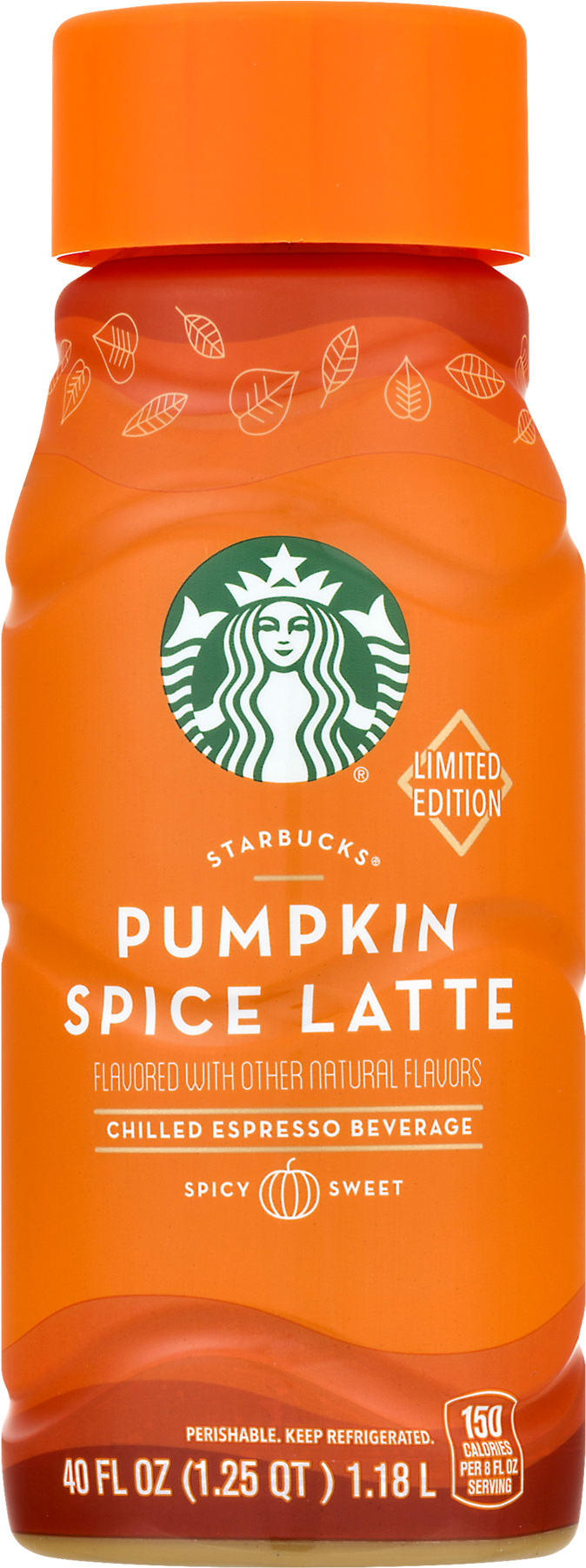 Starbucks Pumpkin Spice Latte, Espresso Beverage, 40 - Pumpkin Spice Latte Bottle Clipart (1800x1800), Png Download