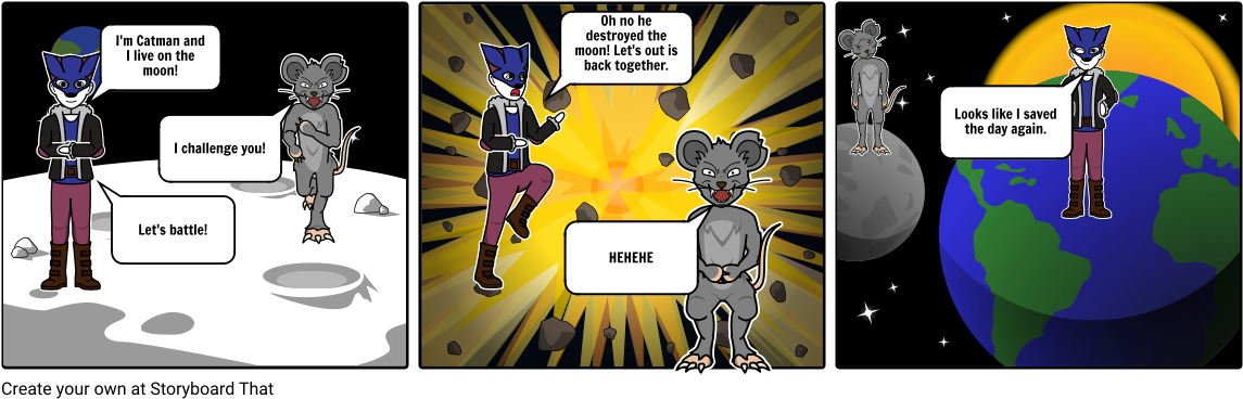 Catman And Rat - Cartoon Clipart (1164x385), Png Download