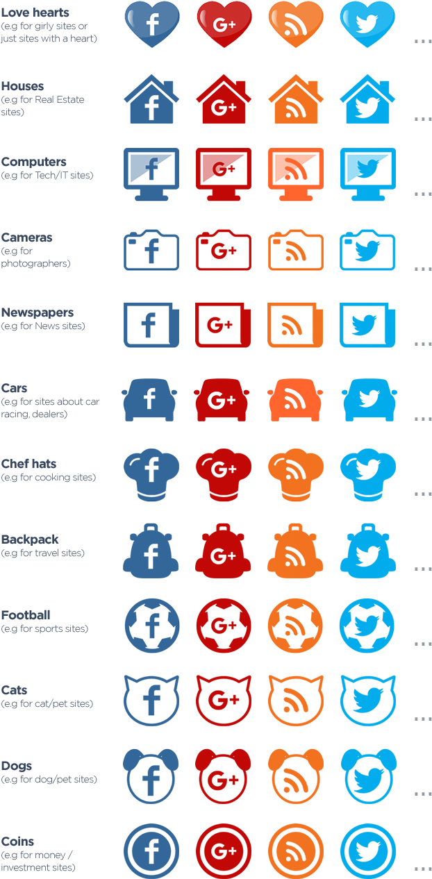 Themed Icons - Social Media Icons Cat Clipart (634x1279), Png Download