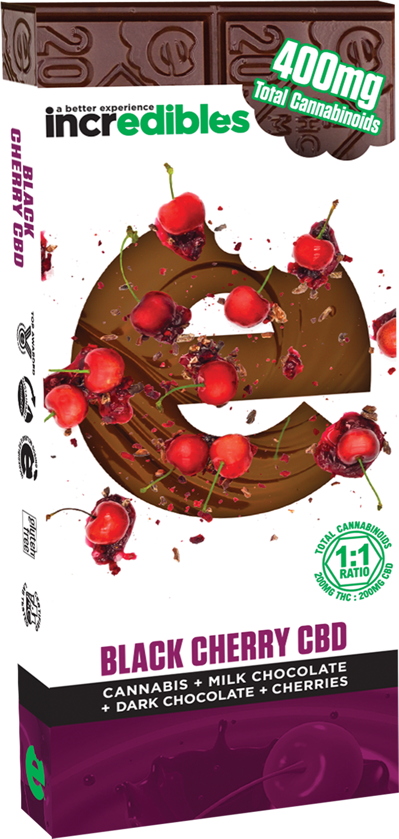 Microdosed - Black Cherry Incredibles Bar Clipart (1024x1875), Png Download
