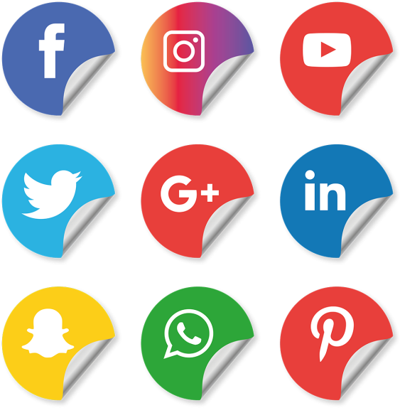 Social Media Icons Setinstagram Whatsapp Facebook - Vector Illustrator Social Media Icons Clipart (563x574), Png Download