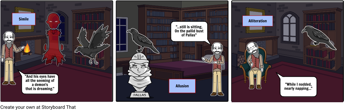 The Raven - Cartoon Clipart (1164x385), Png Download