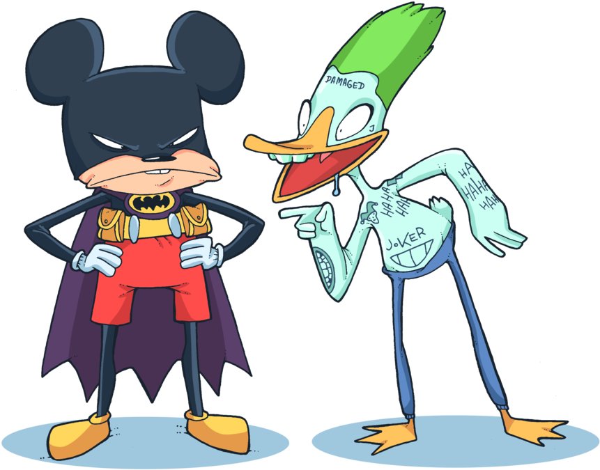 Mickey Bats And Donald Joker By Lost Angel Less - Mickey Mouse Fan Comic Clipart (900x771), Png Download