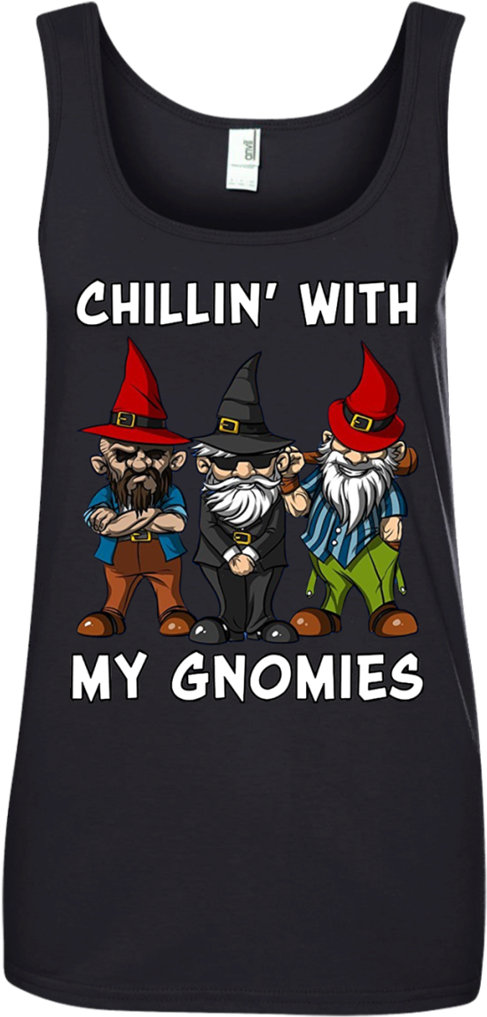 Chillin' With My Gnomies Funny Fairy Garden Gnome , - Cartoon Clipart (549x1145), Png Download