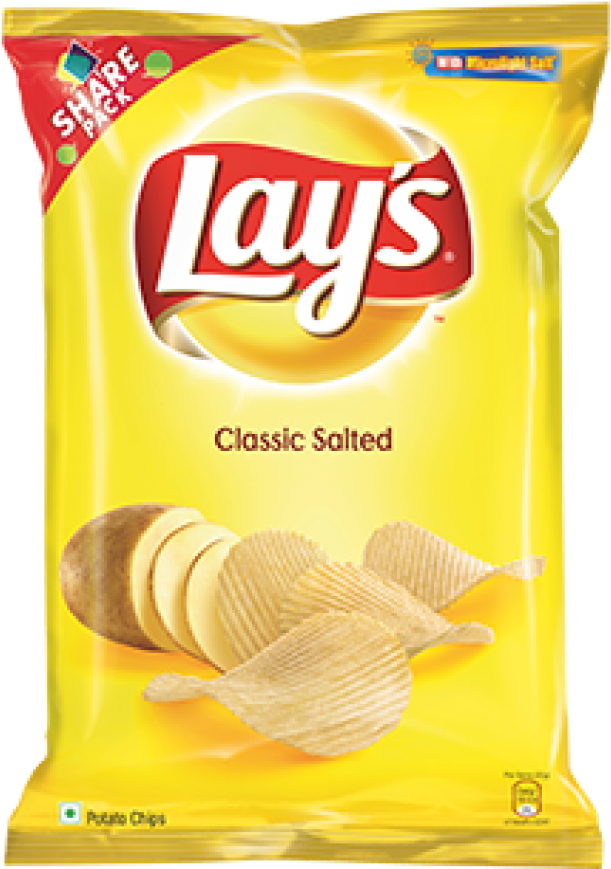 Classic Salted Gm Laysclassicsaltedgmxpng - Lays Classic Salted Chips Clipart (910x1155), Png Download