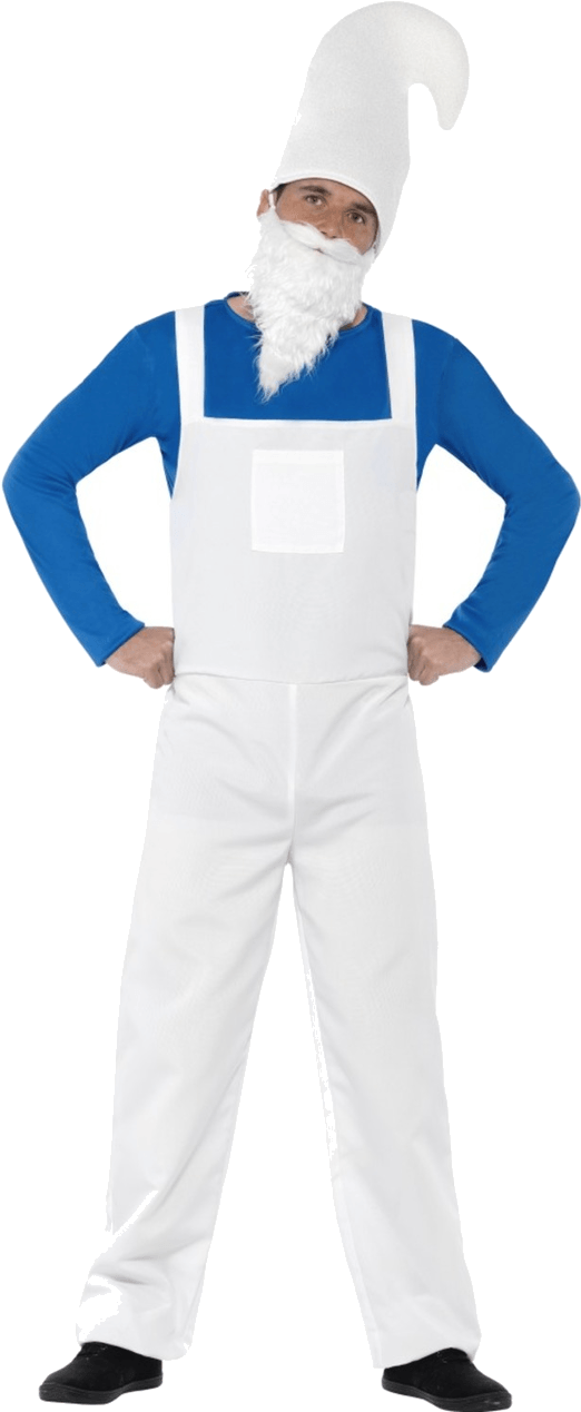 Male Blue Garden Gnome Costume - Costume Hat Clipart (800x1268), Png Download