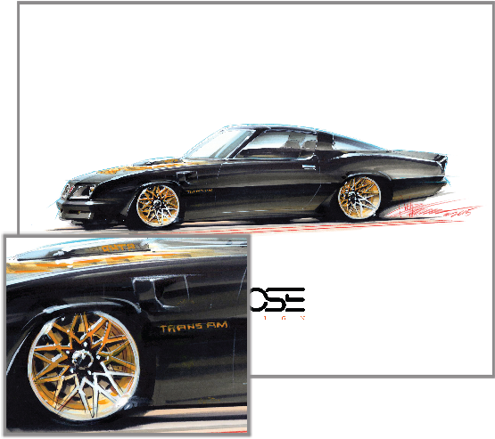 Tom's Trans Am Print - Chip Foose Black Trans Am Clipart (590x590), Png Download