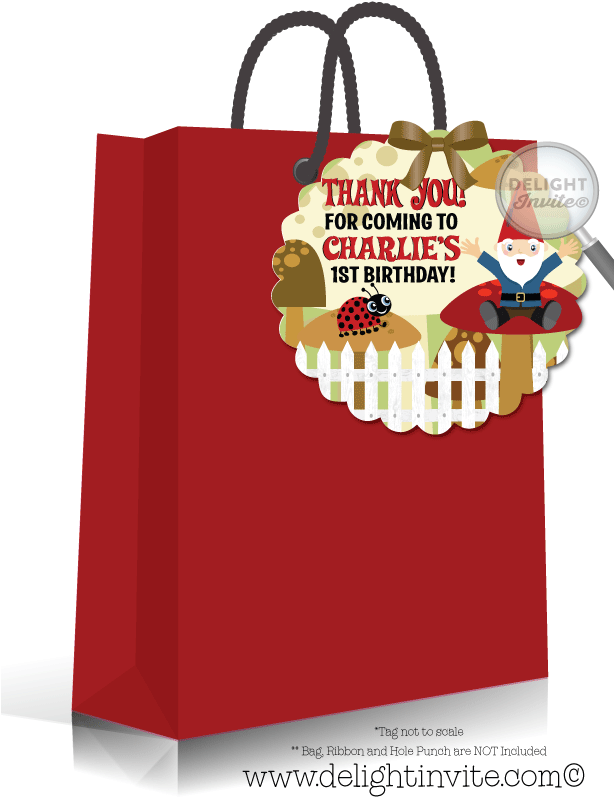 Garden Gnome Birthday Favor Tag - Superhero Party Favor Tags Clipart (613x822), Png Download