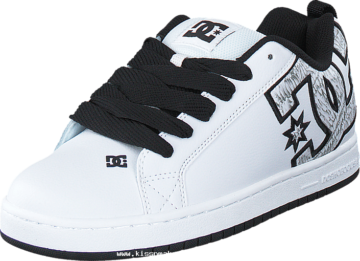 Dc Shoes Men Dc Court Graffik Se Shoe White/white Print - Dc Shoes Court Graffik Se White Print Clipart (705x510), Png Download